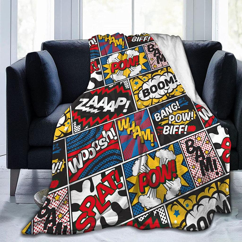 Flannel Fleece Modern Throw Blanket, Cartoon Style Koala Bears Blue Pattern Throw for Spring Recliner, Air Conditioning Blanket