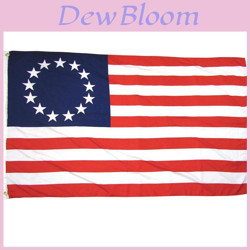 Vintage 13 Star Flag American Us Colonies Betsy Ross Retro Design In Red White Blue 3x5ft