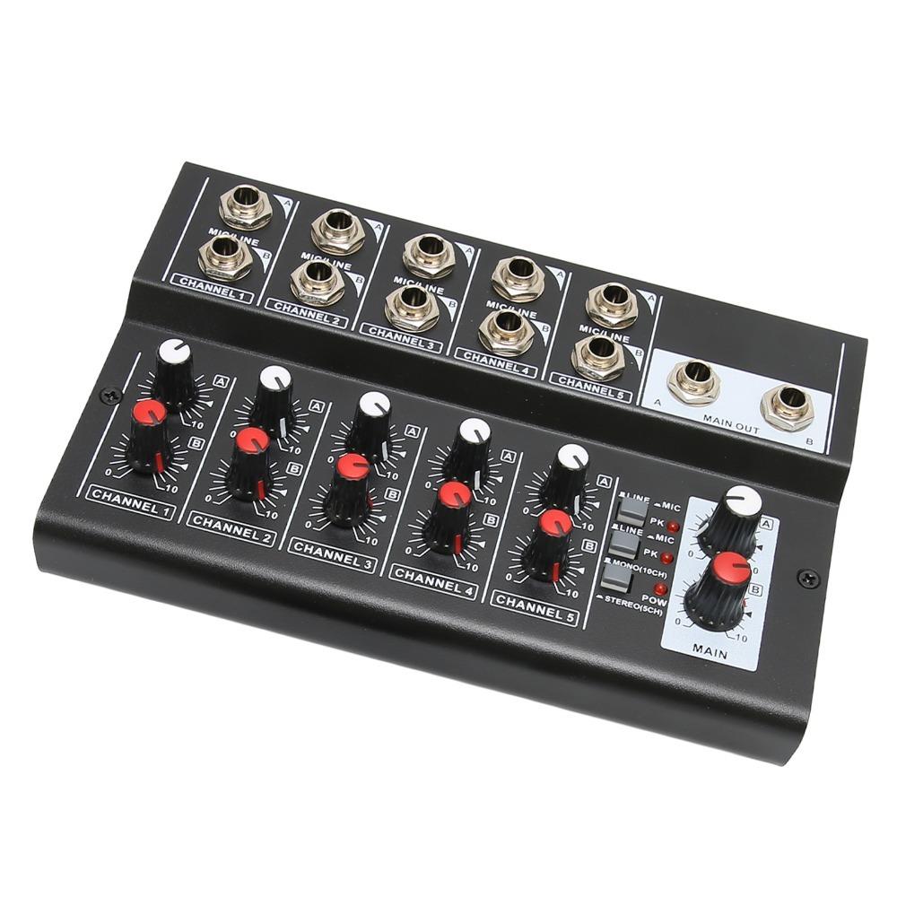 100‑240V Low Noise Stereo Line Mixer for US Plug Audio Stereo Mixer Durable 10 Channel Mixer Bars