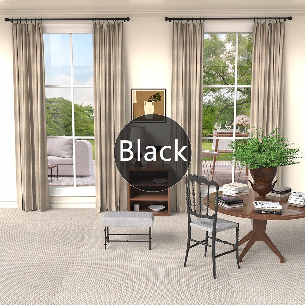 

Універсальний набір карнизів для вікон, 45 дюймів - 147 дюймів . Міцний подовжувач, підходить для великих вікон. Дизайн зі швами. 45Inch-115Cm чорний