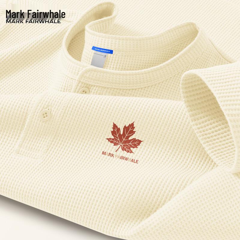 Mark Fairwhale Men s Loose Waffle Knit Henley Long Sleeve T-Shirt L
