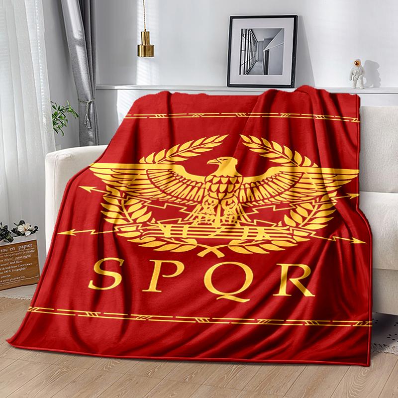1pc Blanket SPQR Roman Eagle Print Design, Lightweight Blanket for Sofa, Bed- Soft &Warm, Gift for All Seasons Like Christmas, Halloween