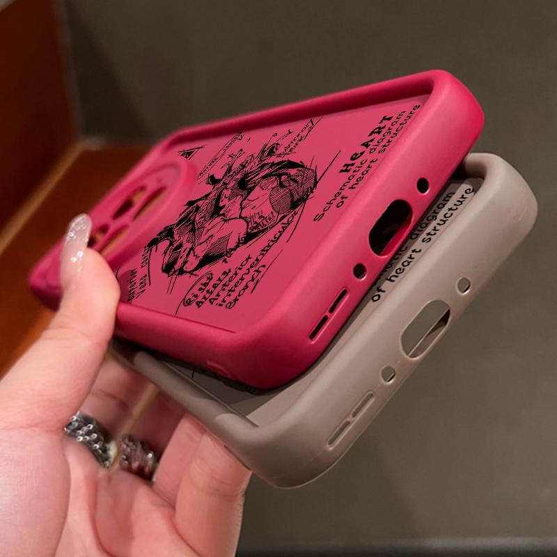 Heart Pattern Shockproof Matte Phone Case For OnePlus 13R 13T 13 12R 11R Ace 5 3 2 Lens Protection TPU Soft Anti-Fall Bumper Cover