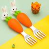 1pc-Carrot shaped 304 stainless steel with cute carrot shaped fork, reusable tableware