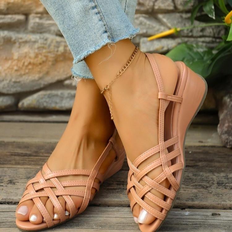 Fashion Summer Platform Wedges Heel Women Sandals Fashion Open Toe Narrow Band Shoes Ladies Outdoor Dress Sandalias