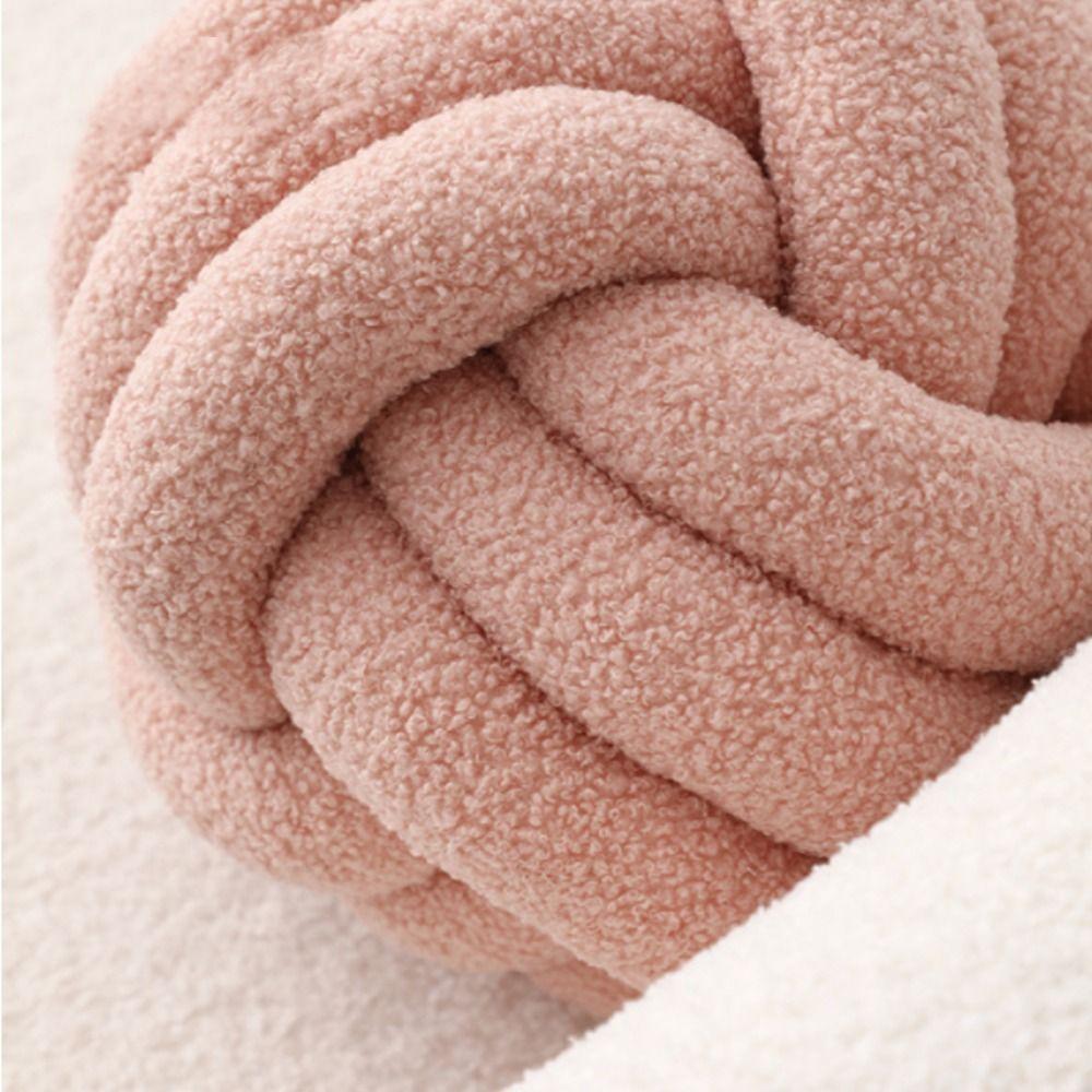 Waist Protective Lamb Velvet Home Decor for Bathroom Throw Pillow Cushion Knotted Ball Backrest