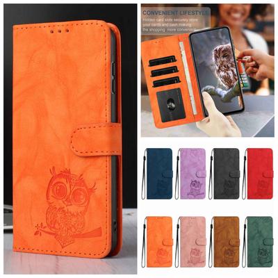 8-Color Owl Embossed Pattern Wallet Case for iPhone 7-17 Series,Flip Card Design
