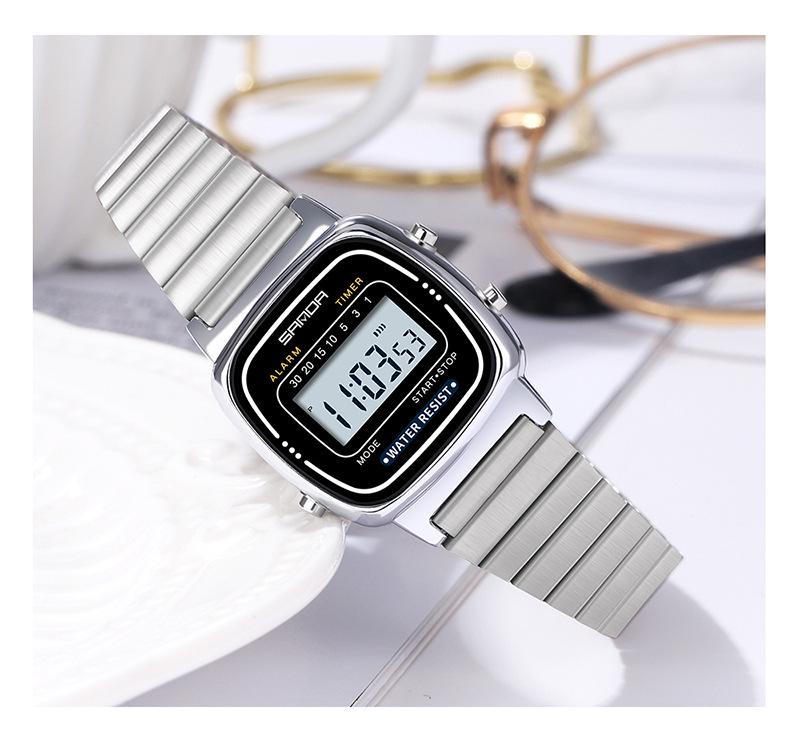 Sanda Fashion Unisex Electronic Multifunction Stainless Steel Watches