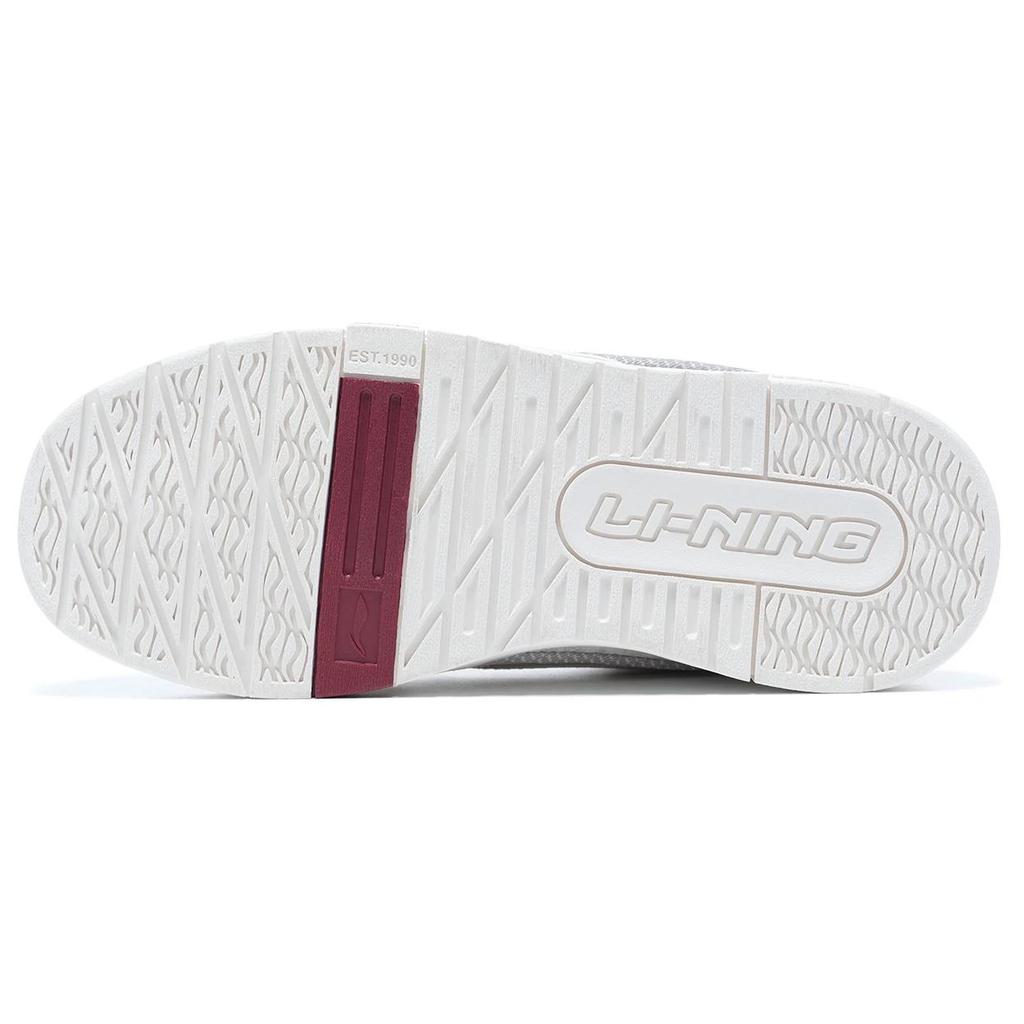 New LiNing 001 BTC Btc Prm Durable Breathable Low Top Skateboard Shoes Women's White Gray AGCT004-3