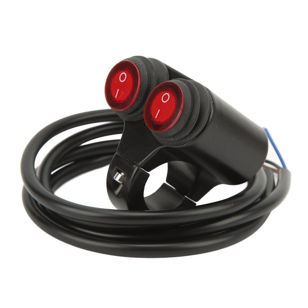 Waterproof Motorcycle Handlebar Double Control Switch Aluminum Alloy Handlebar Headlight Spotlight On Off Switch with