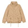 Korean version of fashion lingge literary and artistic loose plus size short down cotton jacket women's 2025 stand-up collar thickened padded jacket