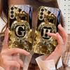 High-End goldener Buchstabe 'F' Für Samsung Galaxy S20 FE S21 S22 S23 Plus S24 Ultra 25Ultra S21+ S9+ S22Plus Goldene Glas-Handyhülle