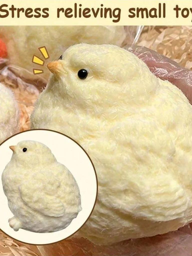 Office Stress Reliever: Funny 6CM Slow Rise Chicken Squishy, Cute Desk Fidget Toy for Adults, Anxiety Relief Gadget