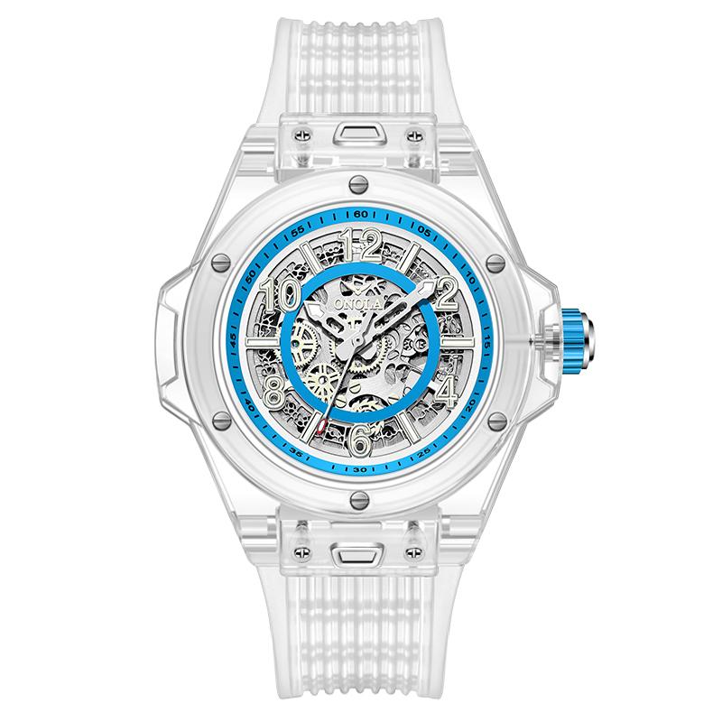 ONOLA ON3836 Fashion Luxury Hollow Automatic Mechanical Watch Women Waterproof Transparent Case Watch for Men Montres Pour Homme