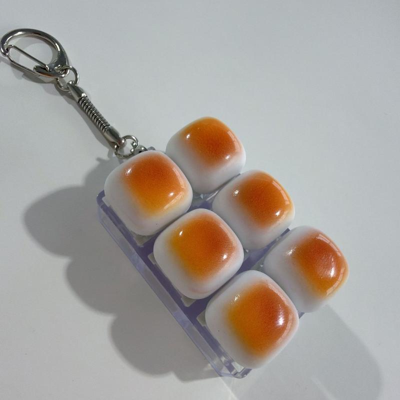 Relaxing Caramel Bread Design Fidget Keychain Diy Keyboard Keycap Finger Keyboard Cap Relief Stress Pass The Time Clicker Adult