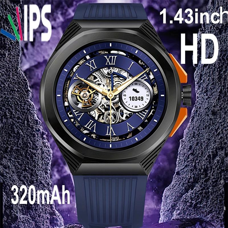 Multifunktionale 1,46-Zoll-Smartwatch, QTLLBT, Bewegungserinnerung, Kamerafernsteuerung, kabellose Anrufe, Nachrichtenbenachrichtigungen, über 100 Sportmodi