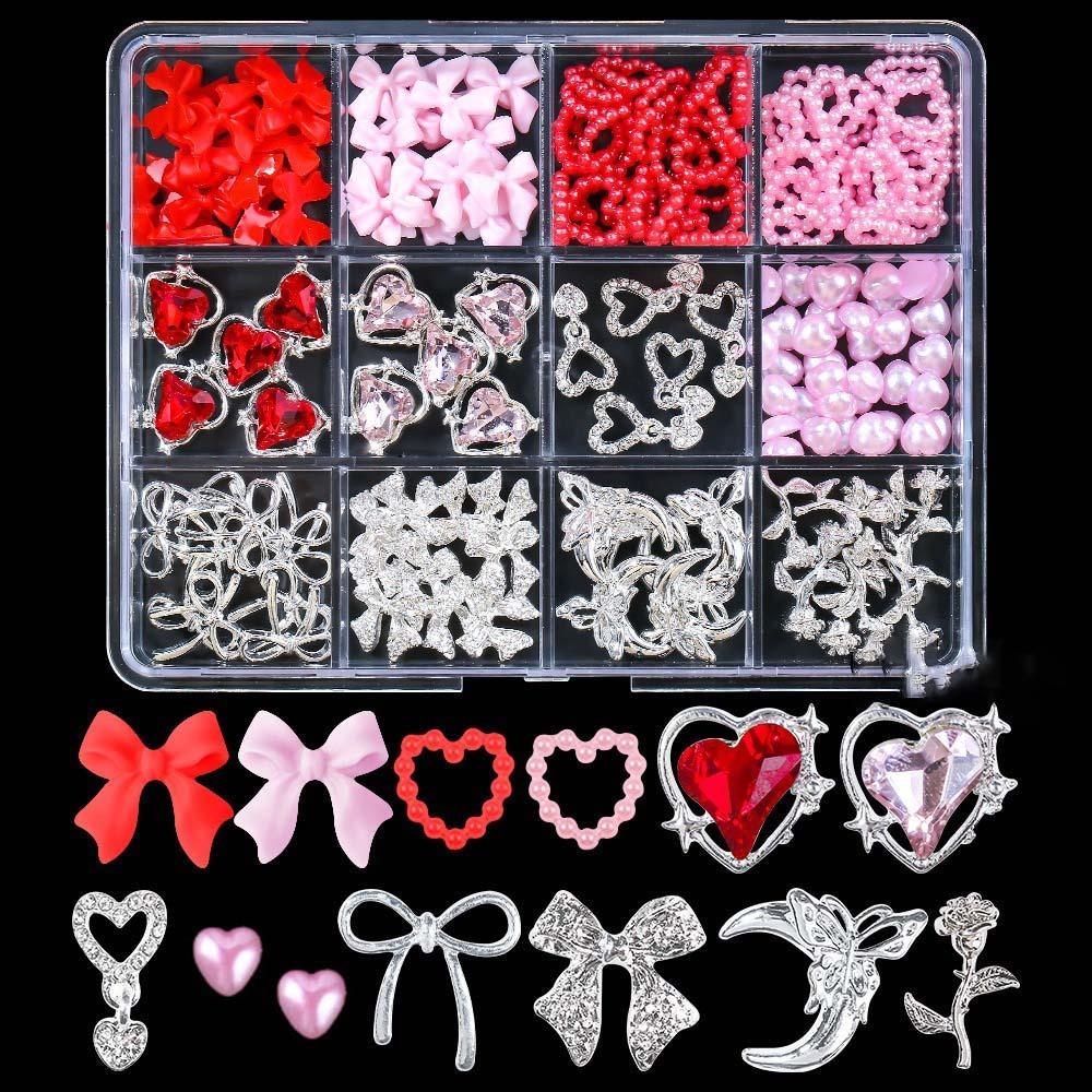 Glass Crystal 3D Fingernail Rhinestones Mixed Shape DIY Nail Art Decorations  for Women