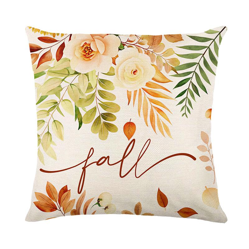 1pc Orenge Cushion Cover Pumpkin Printed Pillowcase Durable Washable Cover 2025 New for Home Cushion Thankgiving Day Decoration