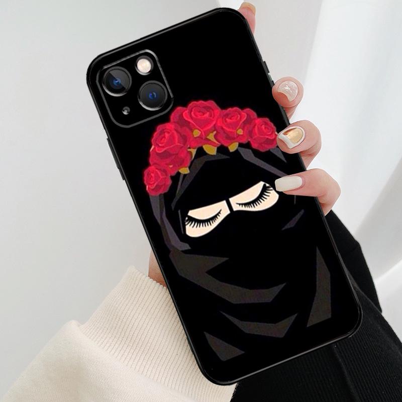 Muslim Islamic Girls Arabic Hijab Phone Case For iPhone 17 Pro Max 16 15 14 11 12 13 Pro Max mini 15 16 Plus 16e 17 Air Cover
