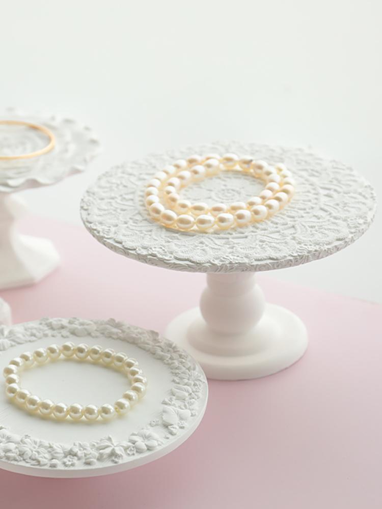 Photography Jewelry Display Shelf Creative Gypsum Round Relief Tray Counter Jewelry Display Shelf Photography Display Props