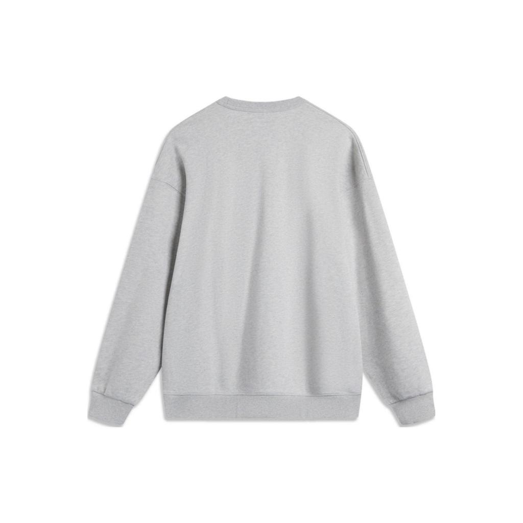 Li Ning Sports Lifestyle Series American Style Loose Long Sleeve Round Neck Casual Pullover Letter Print Sweatshirt Unisex Sweatshirt AWDU785-3