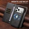 iPhone 18 Pro Max Magnetic Leather Case with Imitation Cowhide Texture and Flip Card Holder