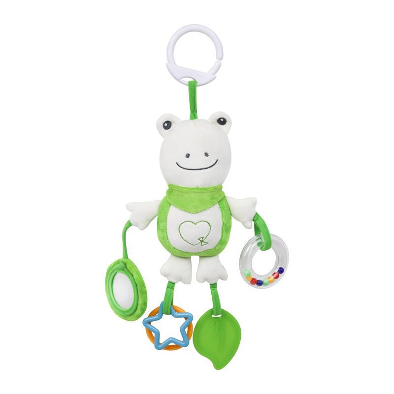 Soft Stuffed Animal Baby Rattles Hand Grip Shaker Toy with Crinkle Squeaky Sensory Features Travel Accessory for Toddlers