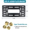Front License Plate Bracket Holder - Universal Front Mounting Kit, Plastic Bumper Car Tag Adapter With Copper Threaded, With Screws Caps And