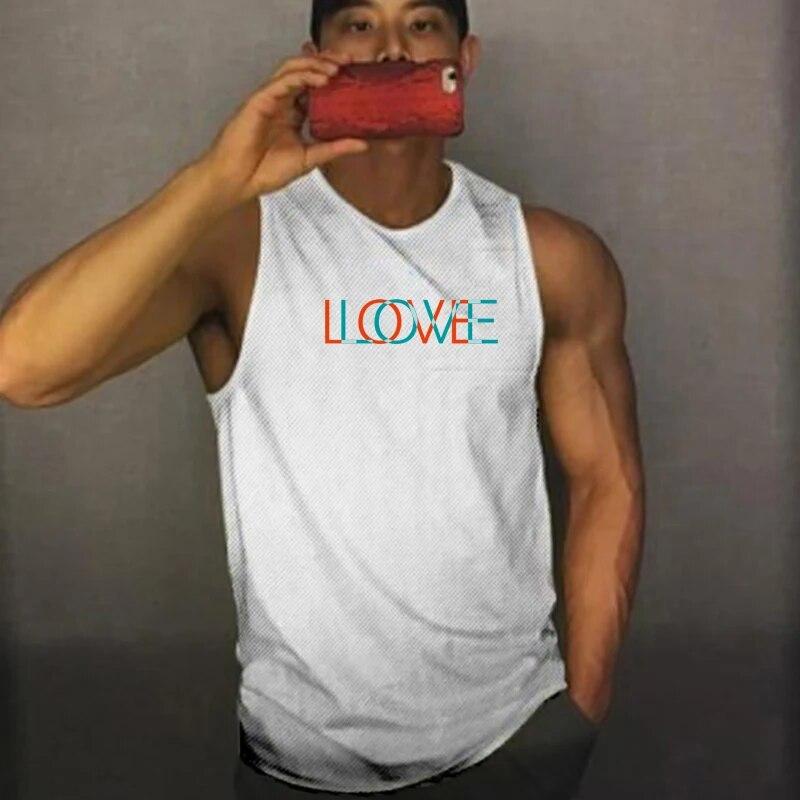 

Летний быстросохнущий мужской спортивный жилет для занятий спортом на открытом воздухе с графическим принтом, впитывающий пот, дышащий жилет для фитнеса и занятий спортом в тренажерном зале XXL белый