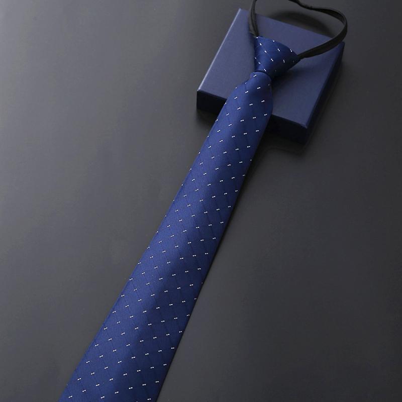 1Pc Wedding Lazy Business Fashion Solid Color Casual Striped Men's Zipper Necktie Zip Up Neck Tie