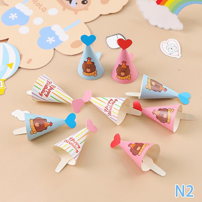 

9 шт./набір Міні Капелюшок на День народження Топери для торта Різдвяна DIY прикраса Хелловін Топери для торта на День народження Прапорці для верхівки торта Дитячий душ Топери для кексів