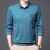 Long-sleeved T-shirt Men's Mercerized Cotton Pocket Polo Shirt Middle-aged Dad Shirt Thin Loose Top