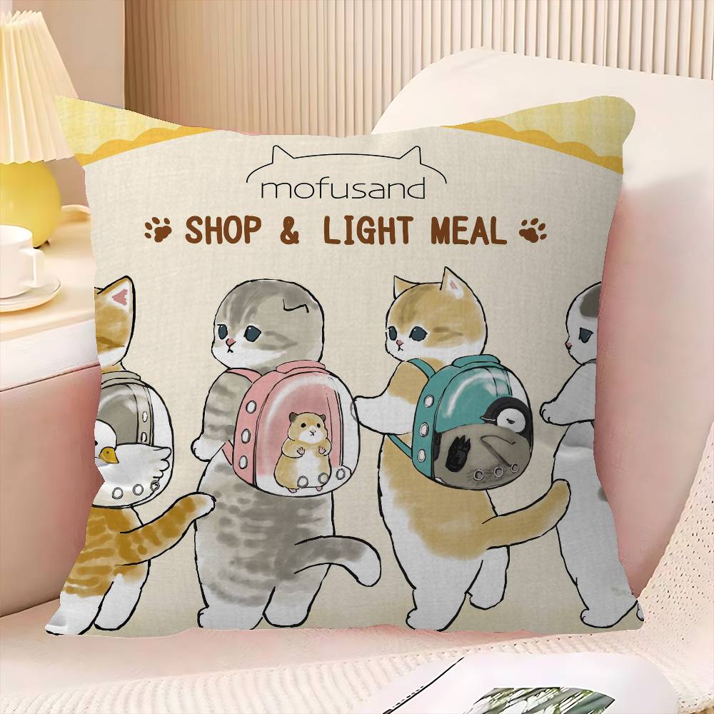 Funny Cat Mofusand Pillow Anime Pillow Sofa Bed Head Pillow Cover Cushion Cover 45X45 Cm Fashion