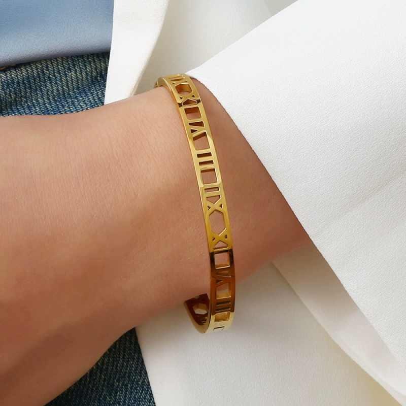 Minimalist Roman Numerals Bracelet For Women And Men Fashion Jewelry