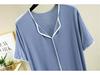 Women's Modal Short-Sleeve Summer Nightdress, Loose Fit, Large Size, Belly-Covering Hem, Lightweight Long Skirt.