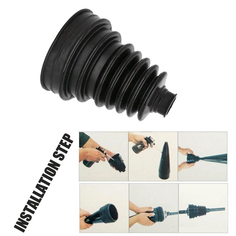2pcs Universal Car Constant-velocity Dust Cover Car Engines CV Protect Cover Car Ball Cage Dust Cover Black Auto Accessories