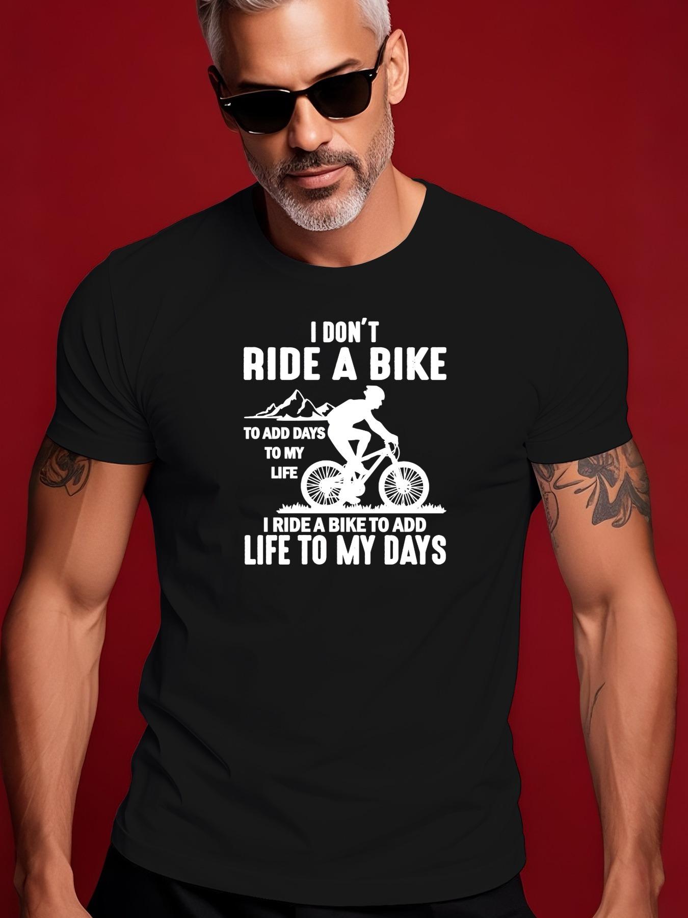 Cycling Tshirt with Rider Graphic Funny Slogan - Casual S... XL
