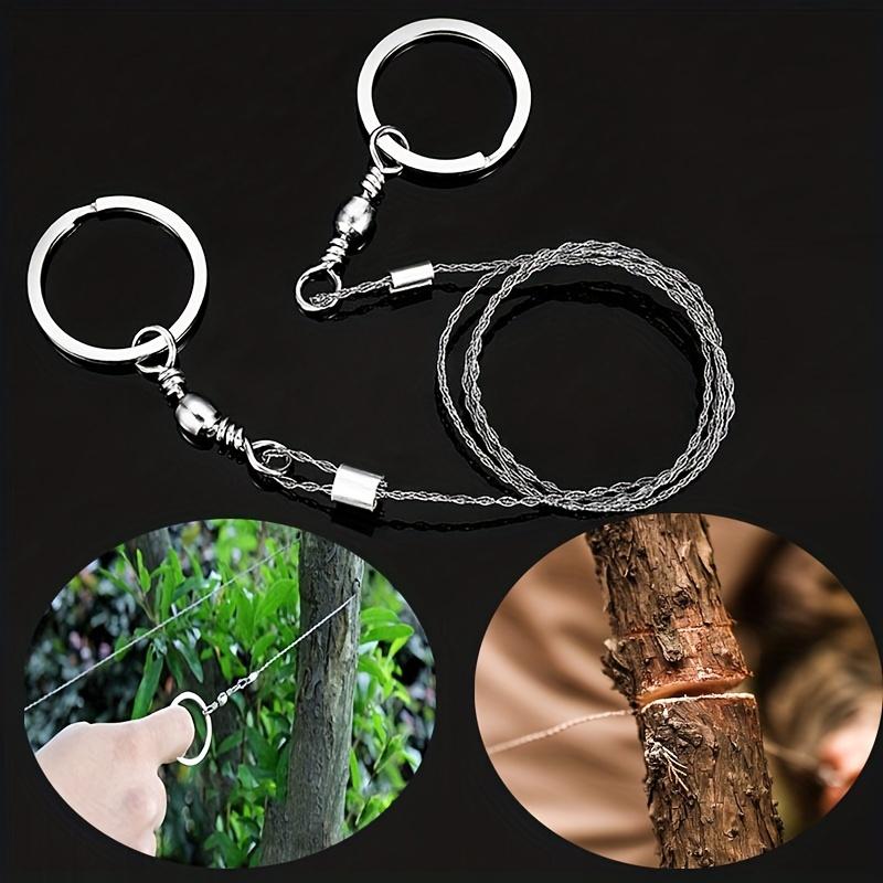 1/2pcs Portable Wire Saw, Stainless Steel Survival Chain Saw for Camping, Hiking, Cutting Wood, Trees & Branches, Outdoor Tool