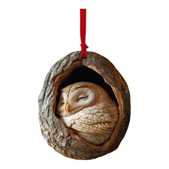 Christmas Animal Ornament Cartoon Forest Animal Hanging Decoration 2D Flat Acrylic Pendant