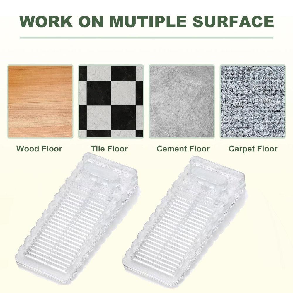 4/8pcs Clear Soft Plastic Doorstops, Anti-Slip Wedge Design - Collision Doorstops For Home And Office Use, Stackable And Durable
