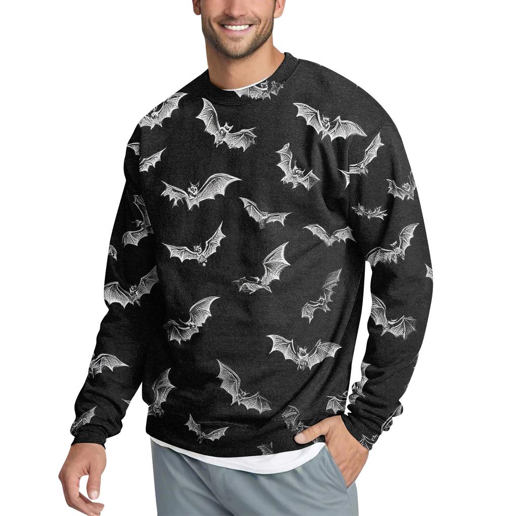 Men's Casual Fashion Printed Round Neck Pullover Sweatshirt