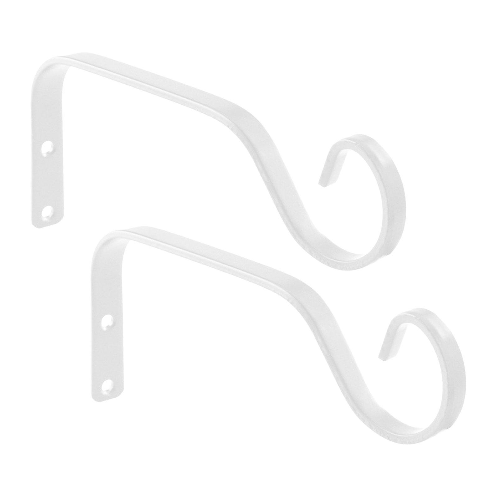

2 шт. Декоративные железные подвесные кронштейны для растений, крючки для птиц белый
