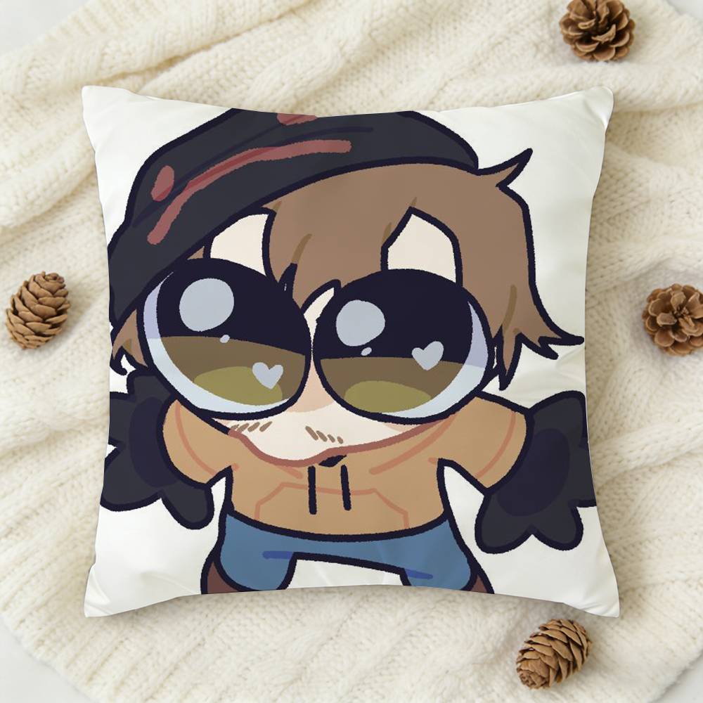 Horror Short Film Mmarble Hhornets Doublesided Printed Square Decorative Cushion Cover for Sofa Living Room Home Decor