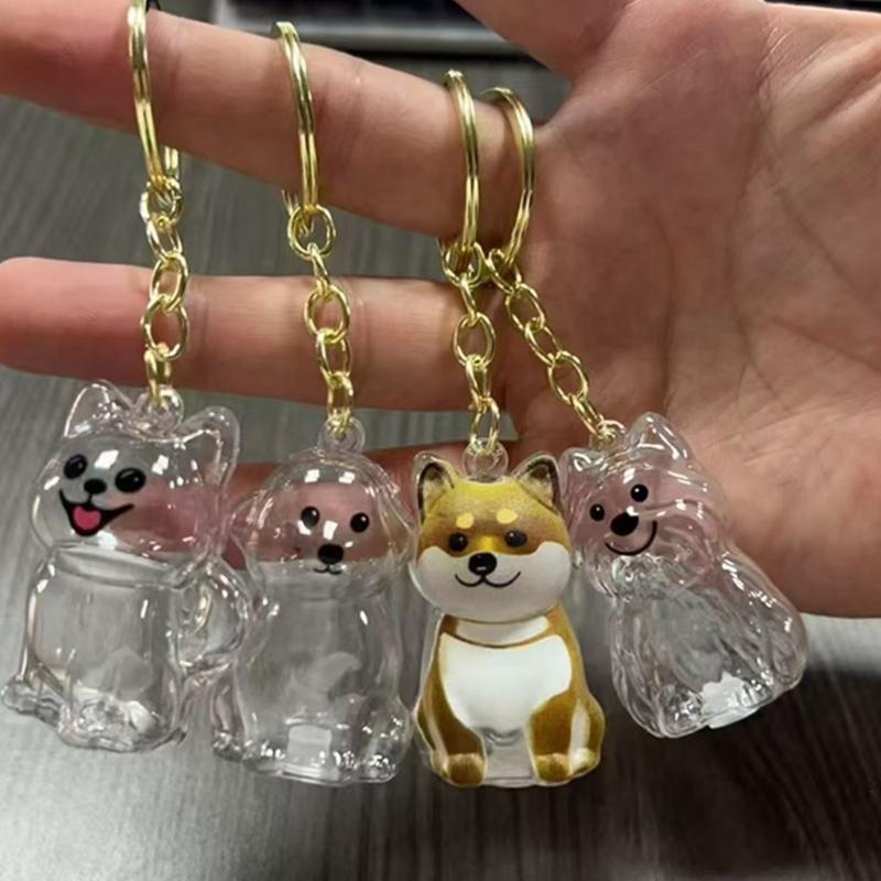 1/6Pcs Clear Pet Hair Memorial Keychain Dog Furs Collector Keepsakes Plastic Storage Box For Dog Cats Lover Gift