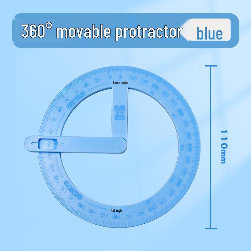 360° Movable Angle Teaching Protractor for Second Grade Students - Right & Acute Angles Drawing Tool