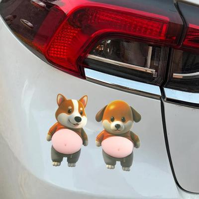 Cute Dog Belly Sticker Soft Silicone Anti Collision Pad 3D Decor Fidget Toy Home Car Protection For Home Door Wall Auto Tool