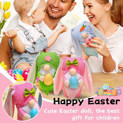 Easter Long Eared Bunny Faceless Doll Decoration, Easter Gift For Family And Friends