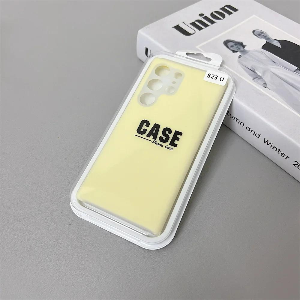 Luxury Silica Gel Jelly Liquid Silicone Case for Samsung Galaxy S25 S24 S23 Ultra Plus S24FE S23FE Anti-fall Clear Hard Cover