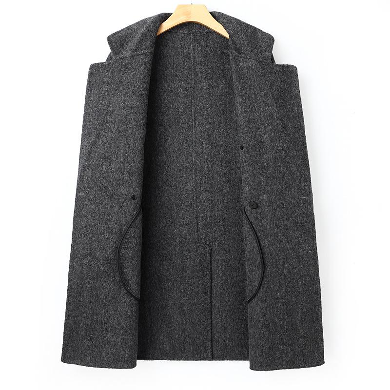 Autumn and Winter Men's Double-sided Woolen Coat Medium and Long Double-breasted Camel Wool Woolen Coat Men's Coat