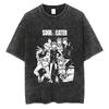 T-shirt Manga Soul Eater Stampa Death The Kid T-shirt Lavata Vintage Streetwear Abbigliamento Uomo Donna Maglietta in Cotone Oversize
